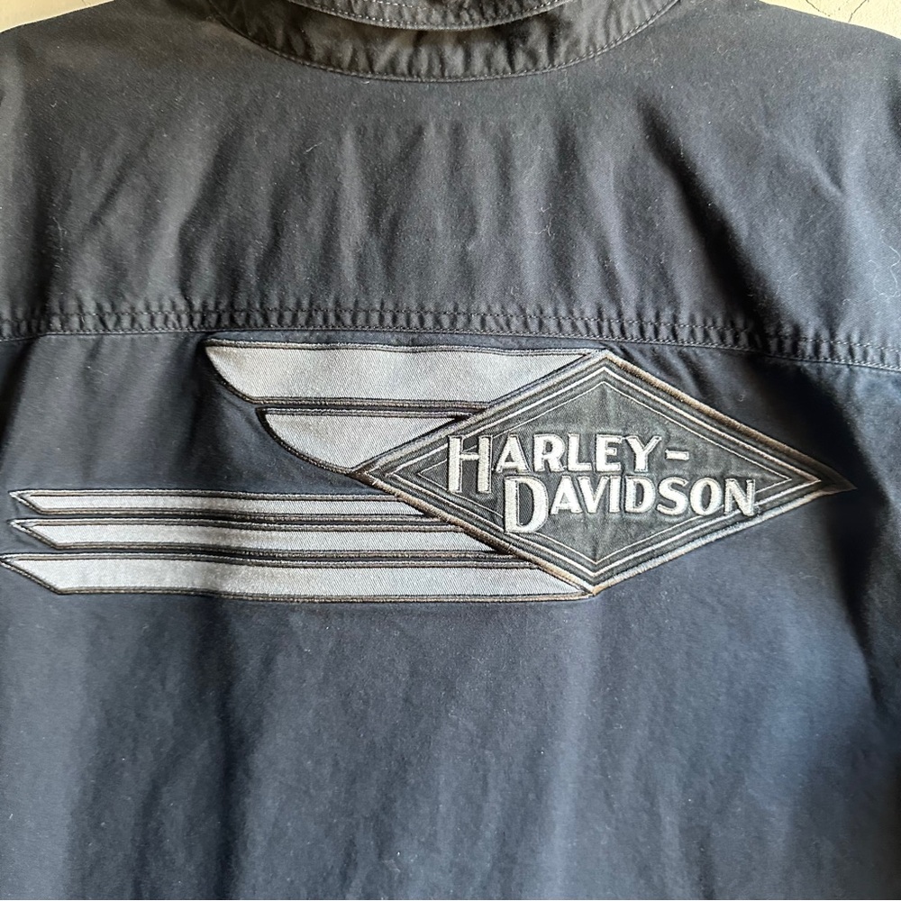 Harley Davidson Black Cut Off Vest 2XL Biker Grunge Y2K Moto Sz‎ 2XL Biker - Picture 3 of 12